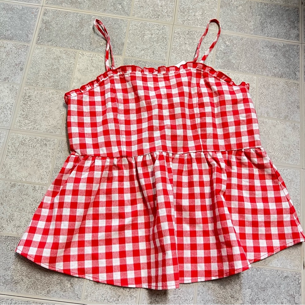 NWT Love On a Hanger Red Checkered Tank Top